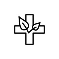 Homöopathie Kreuz Blatt Vektor Symbol