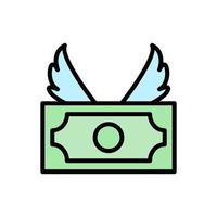 Dollar Geld Flügel Vektor Symbol