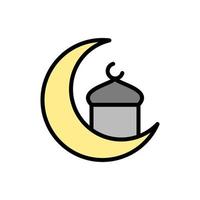 Mond Moschee Ramadan Vektor Symbol