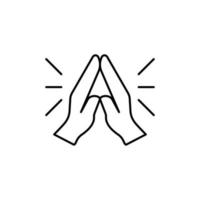 bön, händer, kristendomen vektor ikon