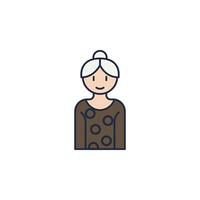 mormor tecknad serie vektor ikon