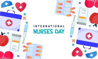 internationell sjuksköterskor dag bakgrund vektor