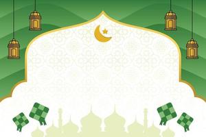 editierbar eid Verkauf Banner Vorlage. mit Diamant Ornamente, Mond, Sterne, Laternen und das Silhouette von ein Moschee. Design zum Sozial Medien, Poster, Gruß Karte, Netz. islamisch Vektor Illustration