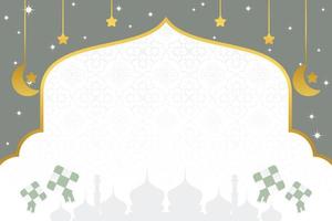 eid Verkauf Poster Vorlage mit kostenlos Raum zum Text. mit Moschee Silhouette Ornament, Mond, Sterne Design zum Banner, Sozial Medien, Gruß Karte. islamisch Vektor Illustration