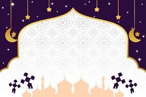 eid försäljning affisch mall med fri Plats för text. med moské silhuett prydnad, måne, stjärnor design för baner, social media, hälsning kort. islamic vektor illustration