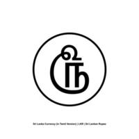 sri Lanka Währung Symbol im Tamil, sri Lanka Rupie Symbol, lkr unterzeichnen. Vektor Illustration