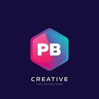 pb Initiale Logo mit bunt Vorlage Vektor
