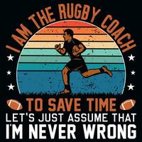 Rugby spielen T-Shirt Design vektor