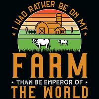 Bauernhof oder Landwirtschaft Grafik T-Shirt Design vektor