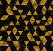 abstrakt Hintergrund Dreieck gestalten mit gerundet endet. schwarz und Gold nahtlos Hexagon geometrisch Form. glänzend Gradient Muster. Vektor Illustration.