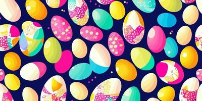 Vektor Blau und Gelb Ostern Ei Designs zum ein bunt Feier