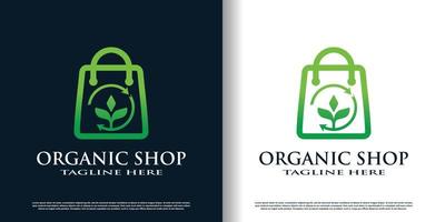 organisk affär logotyp design med kreativ begrepp premiun vektor