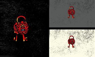 Schlüssel Kopf rot Teufel Vektor Illustration Design