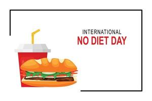 internationell Nej diet dag bakgrund. vektor