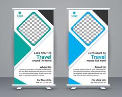 rollen oben Banner und Reise Banner Vorlage Design kostenlos Vektor