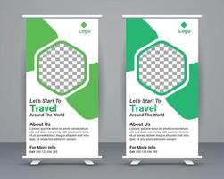 rollen oben Banner und Reise Banner Vorlage Design kostenlos Vektor