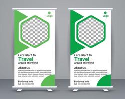 rollen oben Banner und Reise Banner Vorlage Design kostenlos Vektor