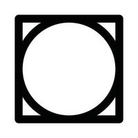 cirkel form i fyrkant form vektor ikon desin. geometrisk platt ikon.