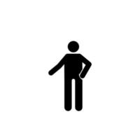 Mann, Stehen, Hand Tasche Vektor Symbol