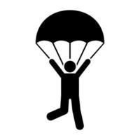Mann Fallschirm Fallschirmspringen Reise Vektor Symbol