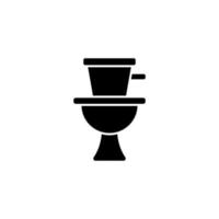 geschlossen, Toilette, Sitz, Toilette Vektor Symbol