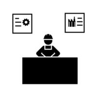 Büro, Mann, Ingenieur, Arbeiter, Mann Vektor Symbol