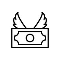 Dollar Geld Flügel Vektor Symbol