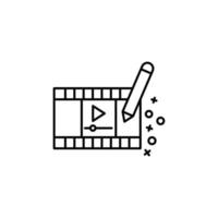 Bleistift Spieler Video Vektor Symbol