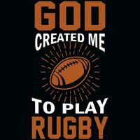 rugby spelar tshirt design vektor