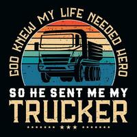 Trucker Jahrgänge T-Shirt Design vektor