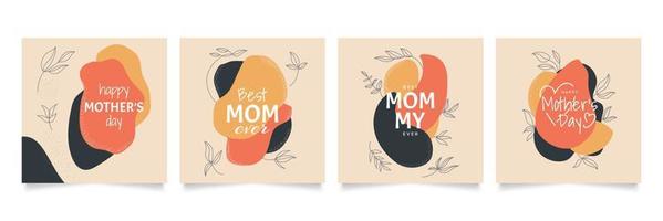 Lycklig mors dag typografi för hälsning kort eller affisch design med blomma illustration vektor