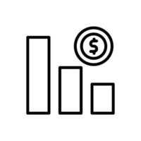 Diagramm Münze Dollar Vektor Symbol