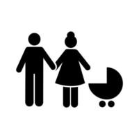 Baby, Vater, Mutter, Ehepartner, glücklich Vektor Symbol