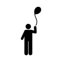 Ballon, halten, Menschen, Mann Vektor Symbol