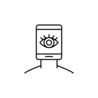 Mann, Auge, Smartphone Vektor Symbol