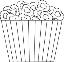 hell Vektor Illustration von ein niedrig Glas von Popcorn, Snack, Welt Popcorn Tag, Straße Essen, Gekritzel und skizzieren