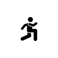 Laufen Mann Sport Fitnessstudio Übung mit Pfeil Piktogramm Vektor Symbol