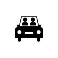 zwei Mann, Fahren, Auto, Fahrzeug Vektor Symbol