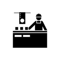 Produktion, Arbeit, Mann, Herstellung, Ingenieur Vektor Symbol