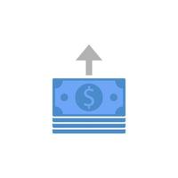 Geld, Zahlung, schicken, Transfer zwei Farbe Blau und grau Vektor Symbol