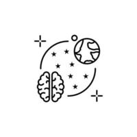 astronomi planeter hjärna vektor ikon