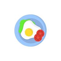 gebraten Ei Tomate Farbe Vektor Symbol