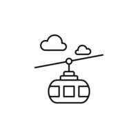 Ski Aufzug, Wolke Vektor Symbol