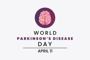 Welt Parkinson Krankheit Tag beobachtete auf April 11 .. jeder Jahr. Vorlage zum Hintergrund, Banner, Karte, Poster mit Text Inschrift. Vektor eps10 Illustration