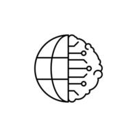 Gehirn Erde Globus Vektor Symbol