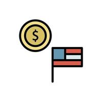 Münzen Geld USA Flagge Vektor Symbol