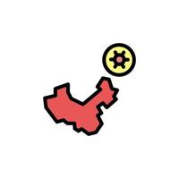 China, Karte, Coronavirus Vektor Symbol