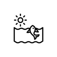 Fisch, Sonne, Ozean Vektor Symbol