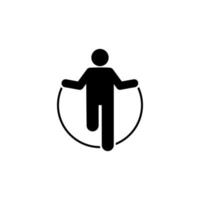 Mann Seil Fitnessstudio Sport mit Pfeil Piktogramm Vektor Symbol