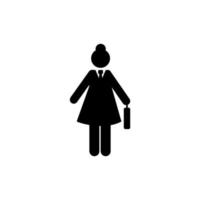 affärskvinna promenad kontor vektor ikon